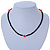 Black Glass Bead With Coral Acrylic Roses Flex Bracelet/ Necklace - 46cm L - view 7