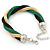 Black, Green, Gold Twisted Mesh Bracelet In Silver Tone - 16cm L/ 4cm Ext - view 4