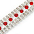 Clear/ Red Austrian Crystal Bracelet In Rhodium Plating - 18cm L/ 5cm Ext - view 3