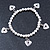 Silver Tone Bead Flex Bracelet With Heart Charms - 18cm L - view 4