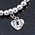 Silver Tone Bead Flex Bracelet With Heart Charms - 18cm L - view 5