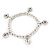 Silver Tone Bead Flex Bracelet With Heart Charms - 18cm L - view 6