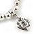Silver Tone Bead Flex Bracelet With Heart Charms - 18cm L - view 3