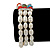 3 Row Cream Freshwater Pearl, Multicoloured Crystal Bead Flex Bracelet - 19cm L - view 8