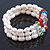 3 Row Cream Freshwater Pearl, Multicoloured Crystal Bead Flex Bracelet - 19cm L - view 5