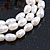 3 Row Cream Freshwater Pearl, Multicoloured Crystal Bead Flex Bracelet - 19cm L - view 4