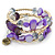 Pale purple Shell Nugget, Glass Beads Coil Flext Bracelet - Adjustable