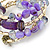 Pale purple Shell Nugget, Glass Beads Coil Flext Bracelet - Adjustable - view 3