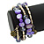Pale purple Shell Nugget, Glass Beads Coil Flext Bracelet - Adjustable - view 4