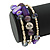 Pale purple Shell Nugget, Glass Beads Coil Flext Bracelet - Adjustable - view 5
