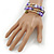 Pale purple Shell Nugget, Glass Beads Coil Flext Bracelet - Adjustable - view 2