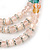 3-Strand Light Pink Glass Bead, White Freshwater Pearl Stretch Bracelet - 19cm L - view 5