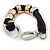 Black Multi Cord With 3 Tone Rings Bracelet With Silver Tone Shackle Clasp - 17cm L (For smaller writs) - view 3