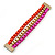 Magenta/ Brushed Gold/ Orange Box Style Chain Wide Magnetic Bracelet - 17cm L- for smaller wrist - view 7