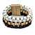 Black/ Brushed Gold/ White Box Style Chain Wide Magnetic Bracelet - 17cm L- for smaller wrist - view 9