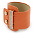 Statement Wide Light Coral Leather Style with Crystal Closure Bracelet - 18cm L - view 6