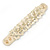 Light Gold Metallic Floral Leather Style Wristband Bracelet - 18cm L - view 4