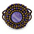 Purple/ Bronze Shell Bead, Dome Shape Woven Flex Cuff Bracelet - Adjustable - view 5