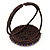 Purple/ Bronze Shell Bead, Dome Shape Woven Flex Cuff Bracelet - Adjustable - view 4