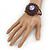Purple/ Bronze Shell Bead, Dome Shape Woven Flex Cuff Bracelet - Adjustable - view 3