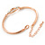 Cz, Clear Crystal Open Cut Eternity Circle of Love Bangle Bracelet In Rose Gold Metal - 17cm L/ 5cm Ext - view 5