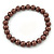8mm Chocolate Brown Pearl Style Single Strand Bead Flex Bracelet - 18cm L - view 5