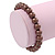 8mm Chocolate Brown Pearl Style Single Strand Bead Flex Bracelet - 18cm L - view 3