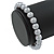 8mm Grey Pearl Style Single Strand Bead Flex Bracelet - 18cm L - view 4