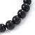 8mm Black Pearl Style Single Strand Bead Flex Bracelet - 18cm L - view 4