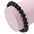 8mm Black Pearl Style Single Strand Bead Flex Bracelet - 18cm L - view 3