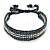 Unisex Peacock/ Silver Glass Bead Friendship Bracelet - Adjustable