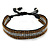 Unisex Brown/ Silver Glass Bead Friendship Bracelet - Adjustable