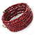 Garnet Red Acrylic Bead Multistrand Coiled Flex Bracelet Bangle - Adjustable - view 6