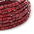 Garnet Red Acrylic Bead Multistrand Coiled Flex Bracelet Bangle - Adjustable - view 3