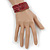 Garnet Red Acrylic Bead Multistrand Coiled Flex Bracelet Bangle - Adjustable - view 2