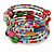 Multistrand Multicoloured Glass and Ceramic Bead Flex Bracelet - Adjustable