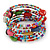 Multistrand Multicoloured Glass and Ceramic Bead Flex Bracelet - Adjustable - view 6