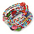 Multistrand Multicoloured Glass and Ceramic Bead Flex Bracelet - Adjustable - view 7