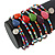 Multistrand Multicoloured Glass and Ceramic Bead Flex Bracelet - Adjustable - view 3