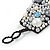Handmade Cream/ Grey Faux Pearl, Jewelled, Fabric Wristband Bracelet - 15cm L/ 4cm Ext - view 9