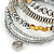 Metallic Silver Glass, Silver & Gold Tone Acrylic Bead Coiled Flex Bracelet - Adjustable - view 3