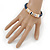 Dark Blue Leather with Silver/ Gold /Rose Gold Metal Rings Magnetic Bracelet - 19cm L - view 2