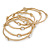 Off Round Etched  Gold Tone with White Glass Pearls Bangles - Set of 5 Pcs