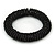 Black Glass Bead Roll Stretch Bracelet - Adjustable