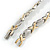 Two Tone Plated Alloy Metal Oval and Cross Motif Ladies Magnetic Bracelet - 19cm L (Large) - view 6