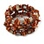 Burnt Orange Sea Shell Nugget Multistrand Flex Bracelet - Adjustable