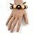 Brown/ Natural Wood and Transparent Acrylic Bead Bracelet with Cotton Cords - Adjustable - view 2