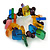 Multicoloured Square Acrylic Bead Flex Bracelet - 18cm L