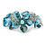 Blue Sea Shell, Faux Pearl Bead Floral Cuff Bracelet In Silver Tone - Adjustable