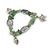 Light Green Glass Bead Charm Bracelet In Silver Tone - 20cm L - Large - view 3